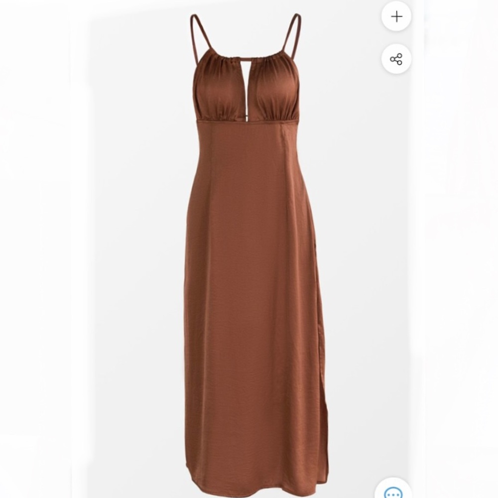 Rust Brown Satin Slip Dress